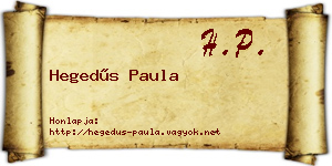 Hegedűs Paula névjegykártya