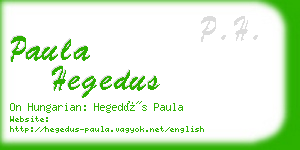 paula hegedus business card